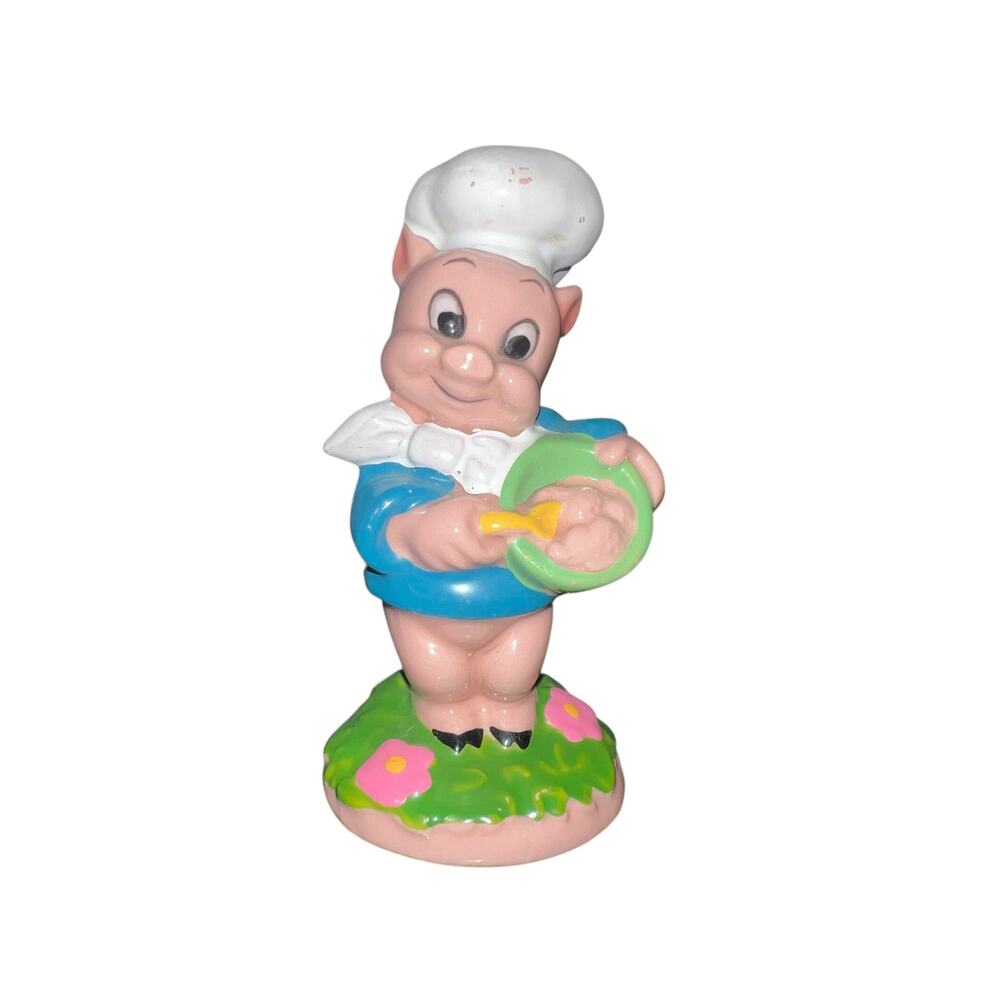 Vintage 70s Porky Pig Warner Bros Japan Ceramic Porcelain Figurine
